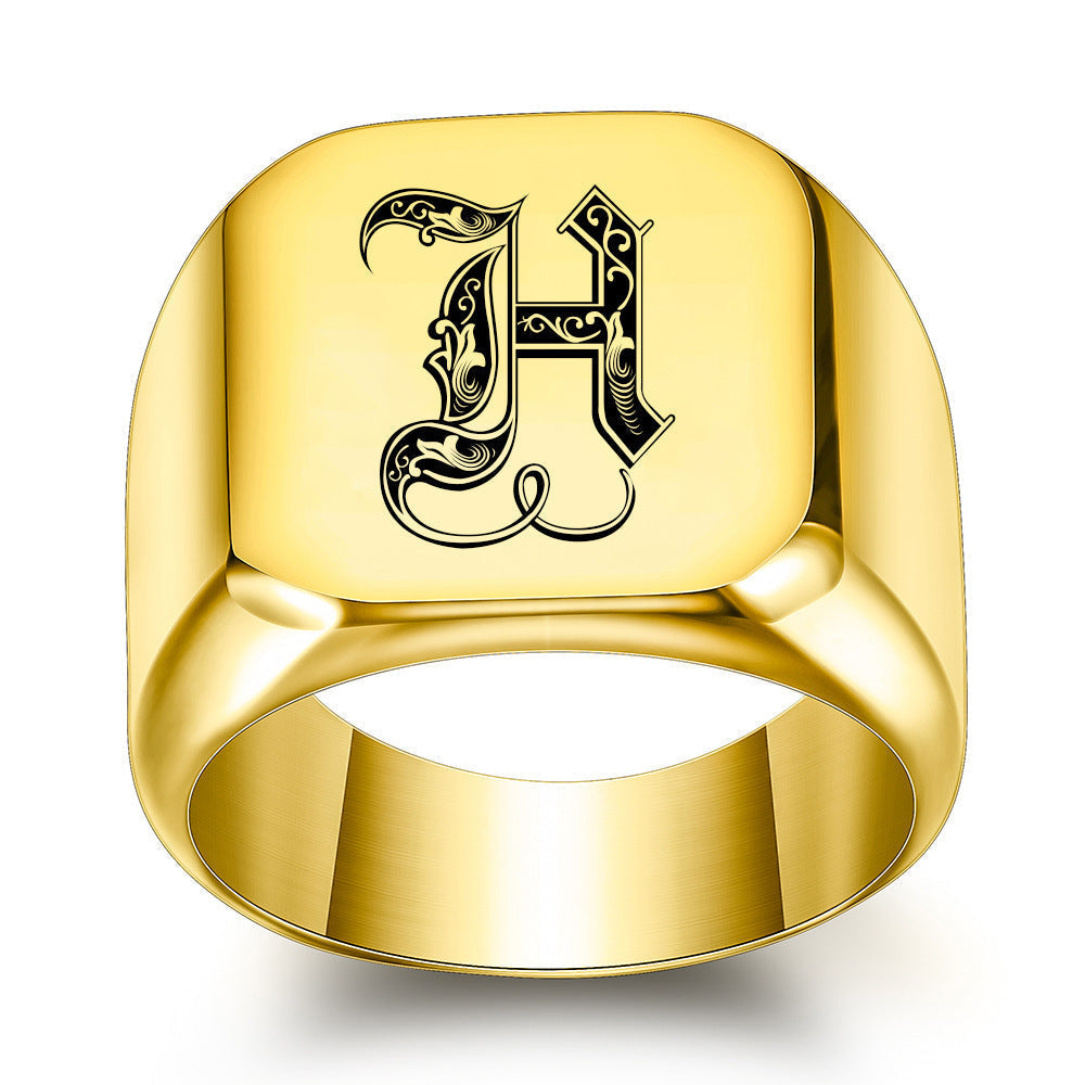 Classic Initial Ring | Gold
