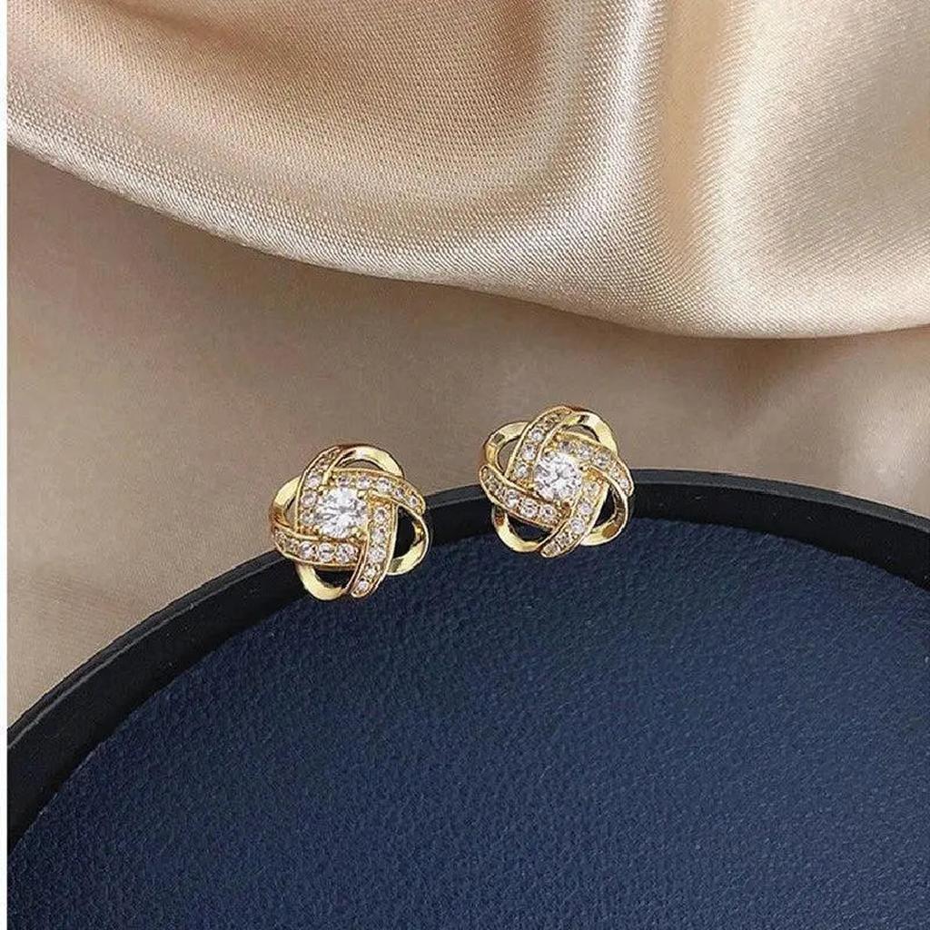 Cross Earrings with Floral Pattern