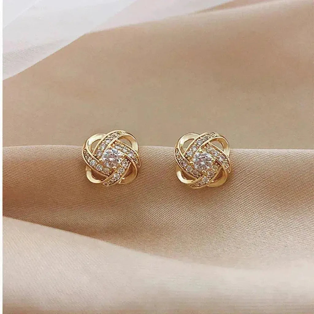 Cross Earrings with Floral Pattern