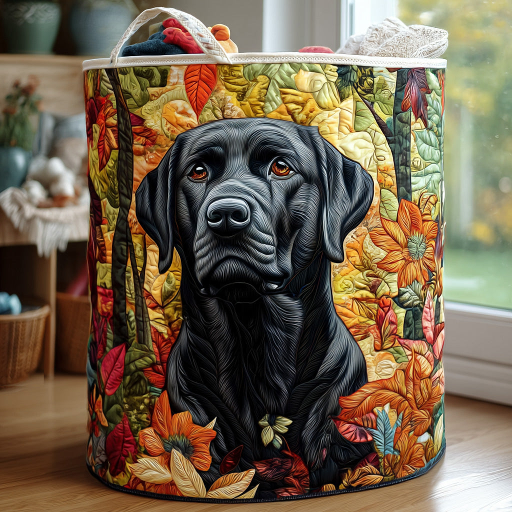 Quilted Laundry Basket with Labrador