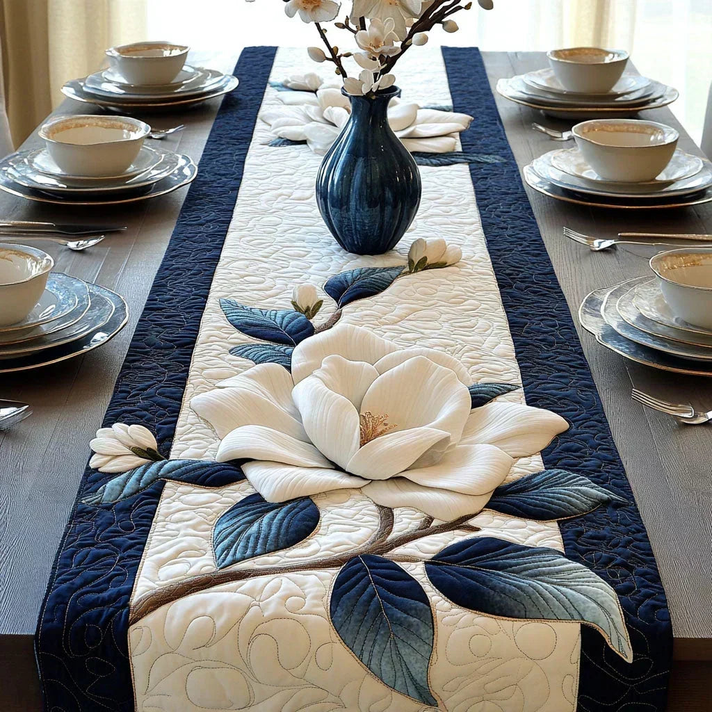 Padded Table Runner - Serene Magnolia