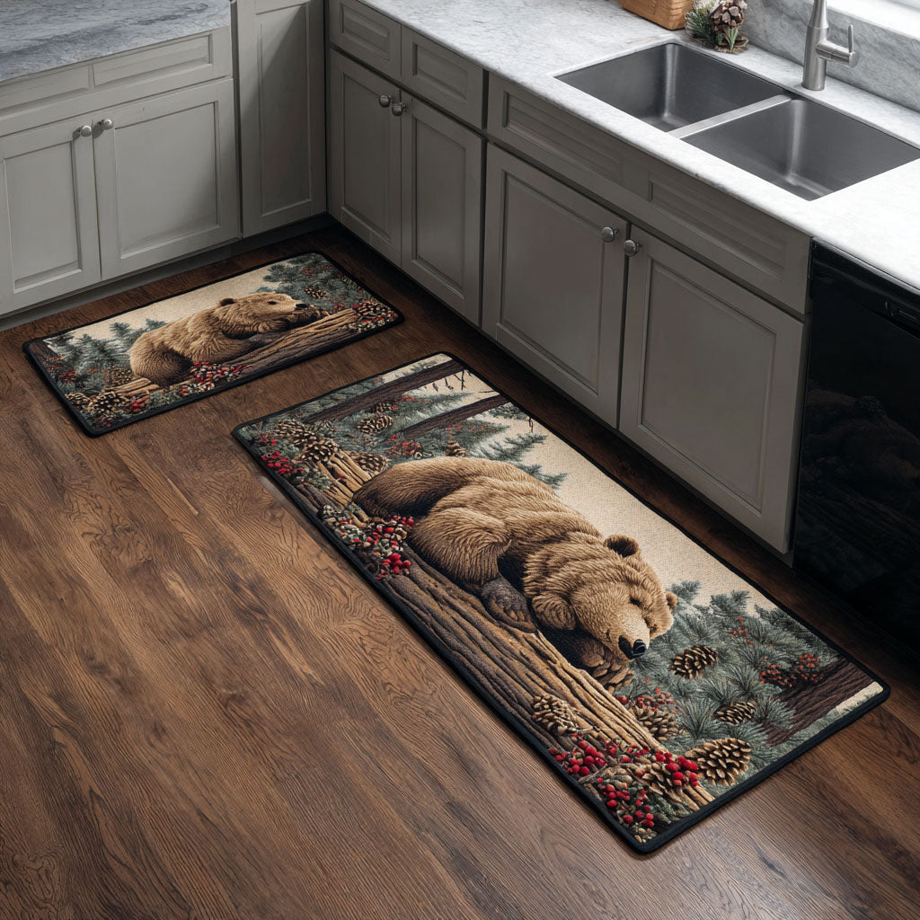 Non-Slip Kitchen Rug with Majestic Bear