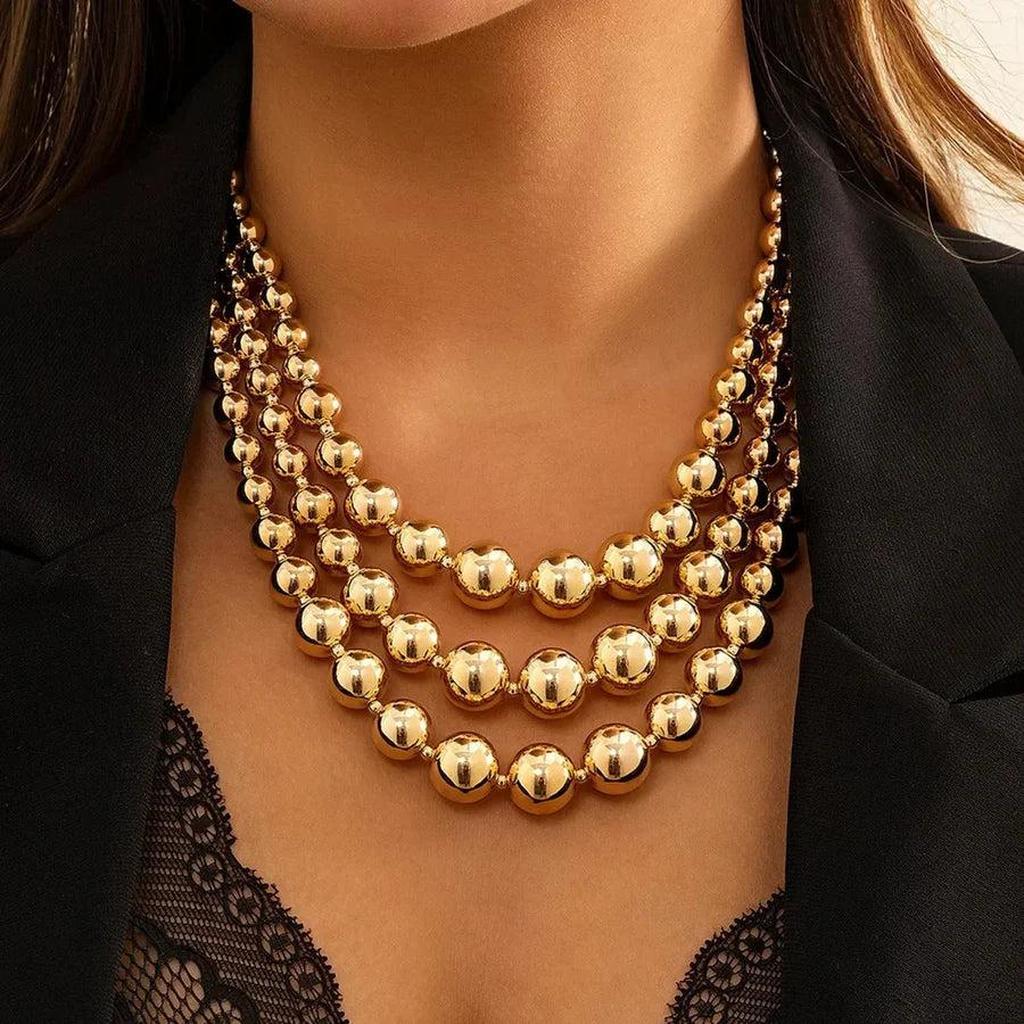 Layered Necklace in Bold Gold