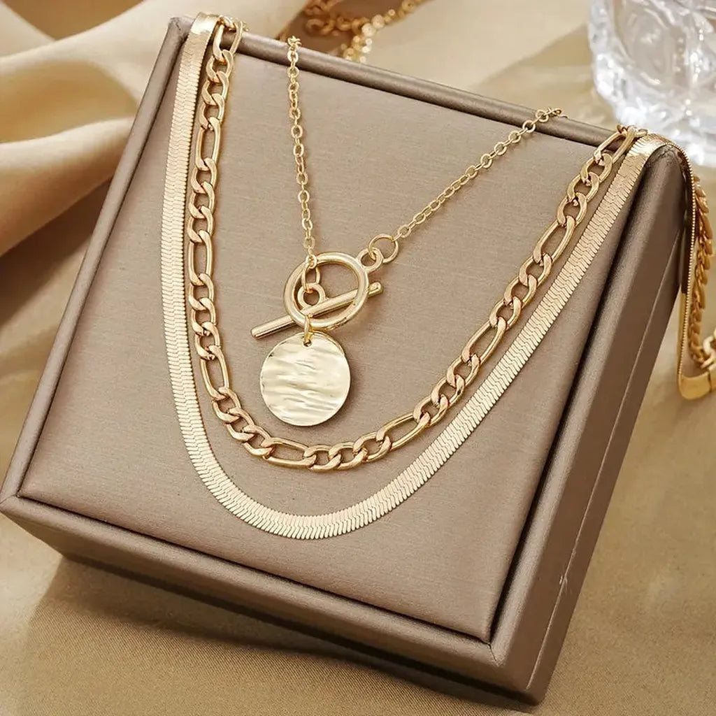 Layered Necklace with Coins
