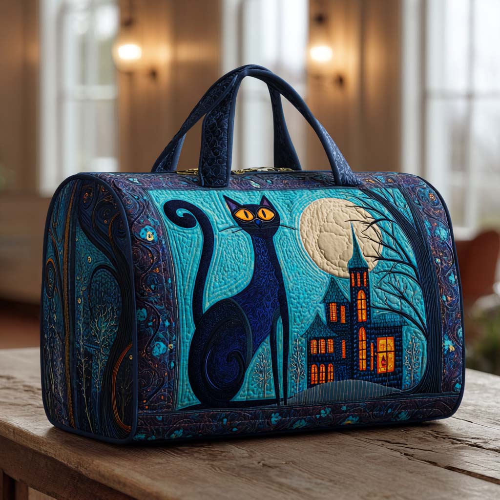 Quilted Travel Bag – Cats at Midnight