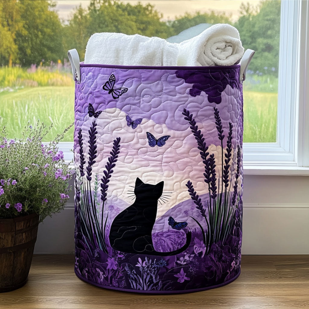 Quilted Laundry Basket in Cat Shape