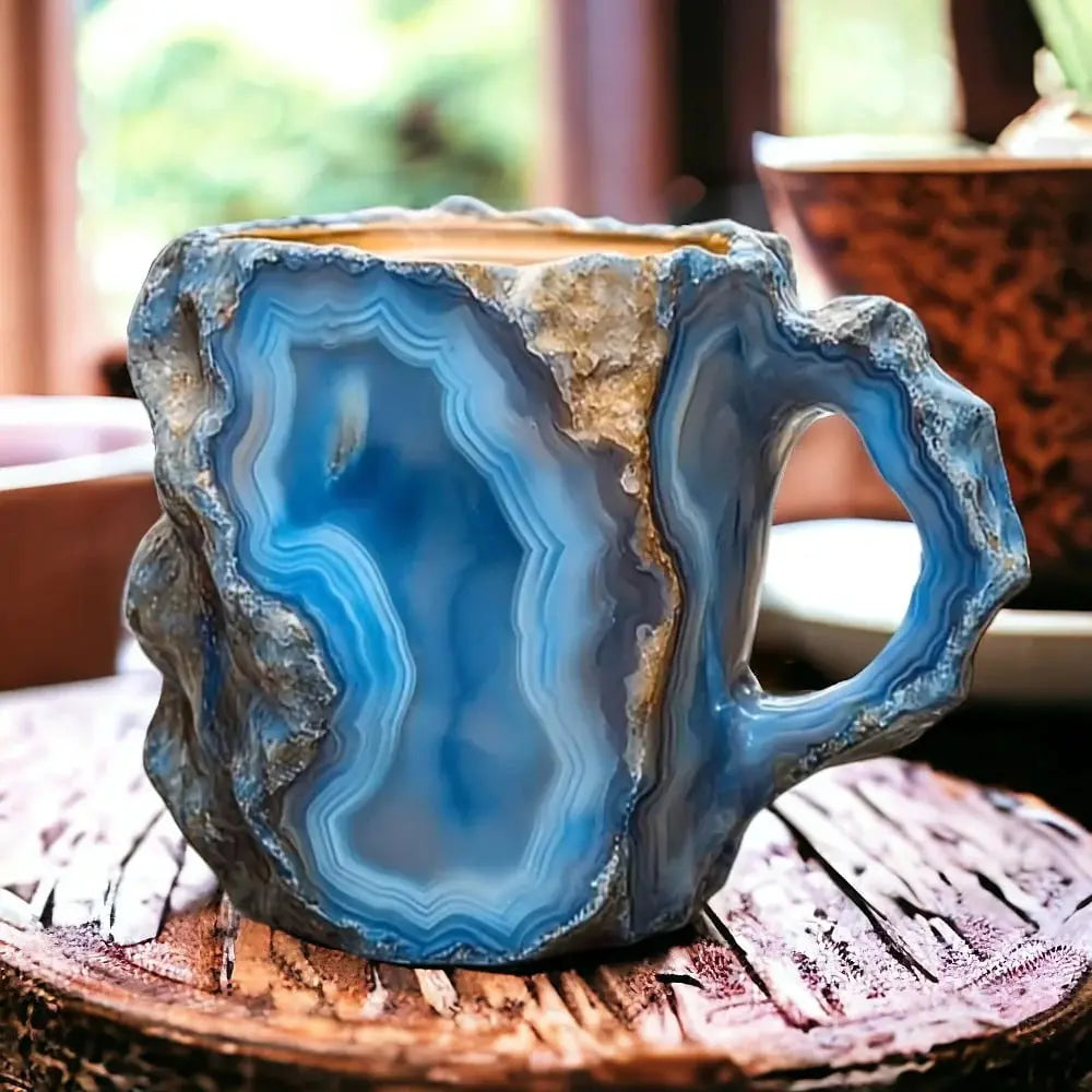 Coffee Mugs with Built-In Mineral Crystals