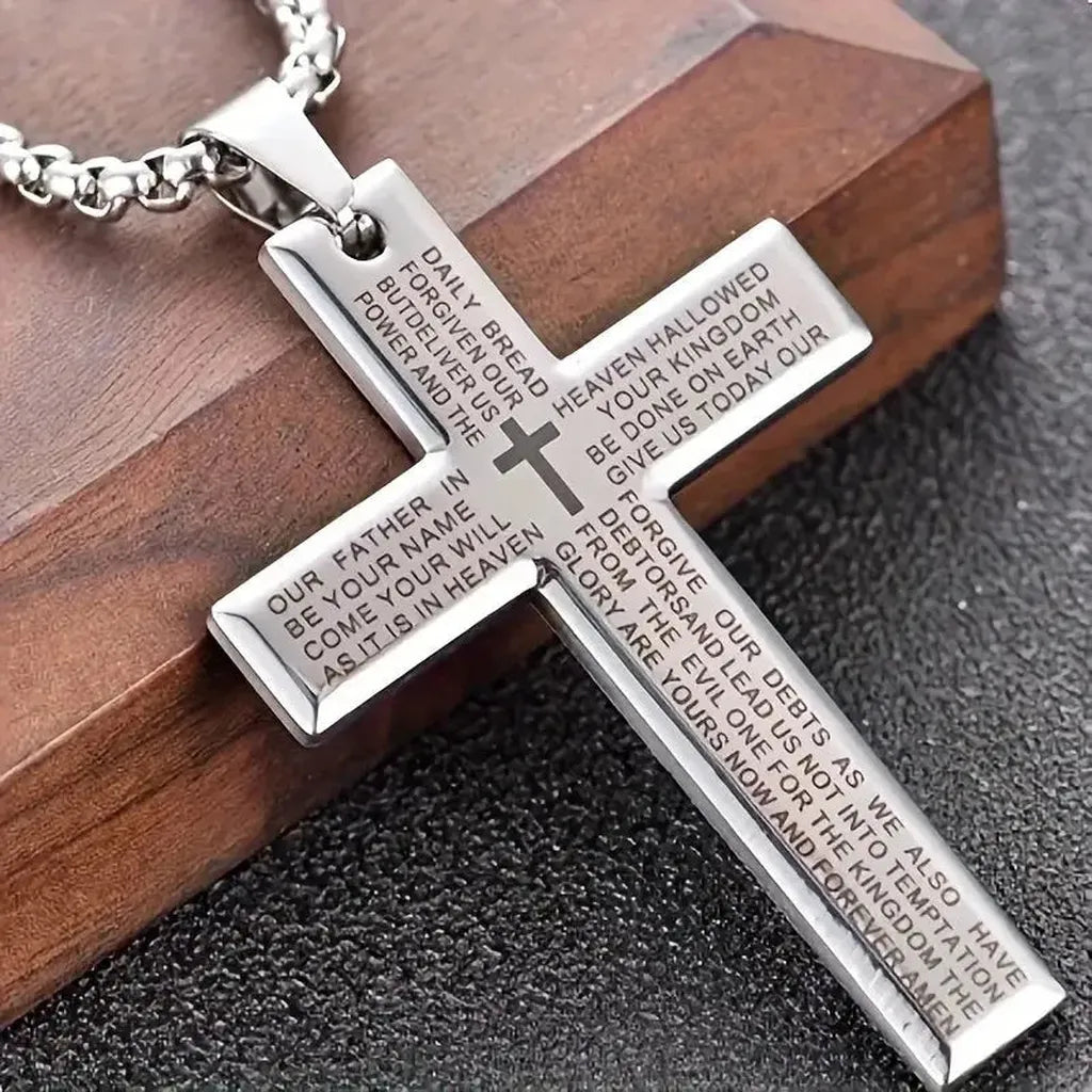 Modern Unisex Necklace with Cross Pendant