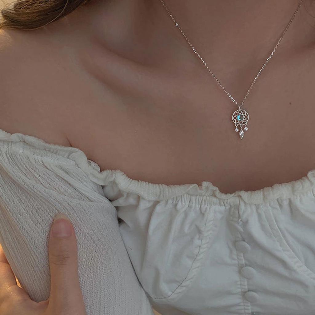 Moon Necklace “Dreamcatcher” with Crystal