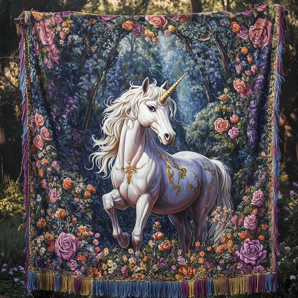 Woven Blanket – Unicorn in the Moonlight