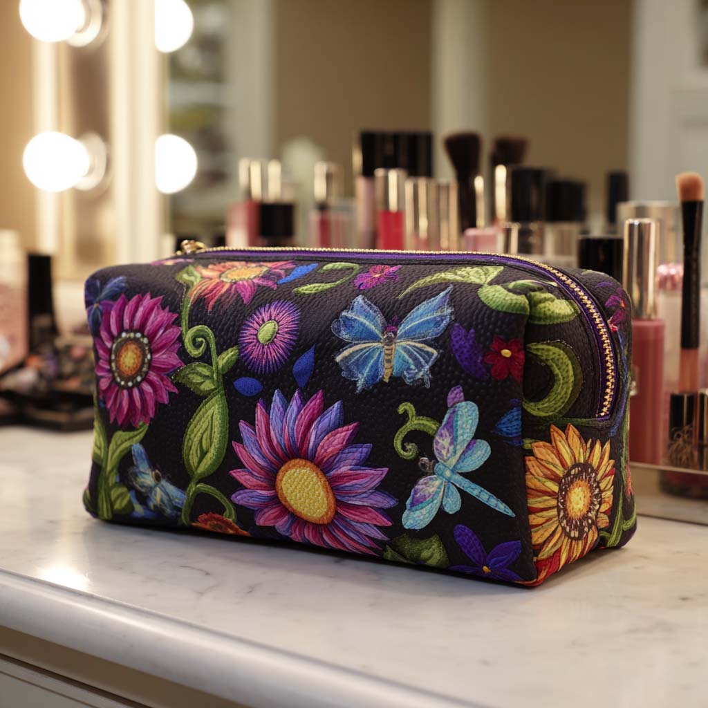 Quilted Makeup Bag with Morning Light
