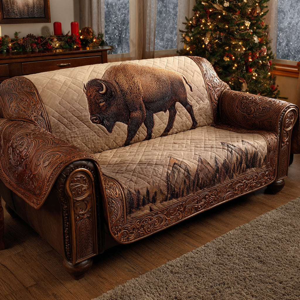 Quilted Sofa Cover – with Mountain Landscape