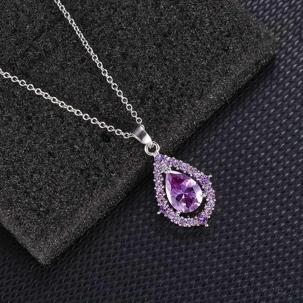 Nadine Set: Necklace and Earrings with Amethyst
