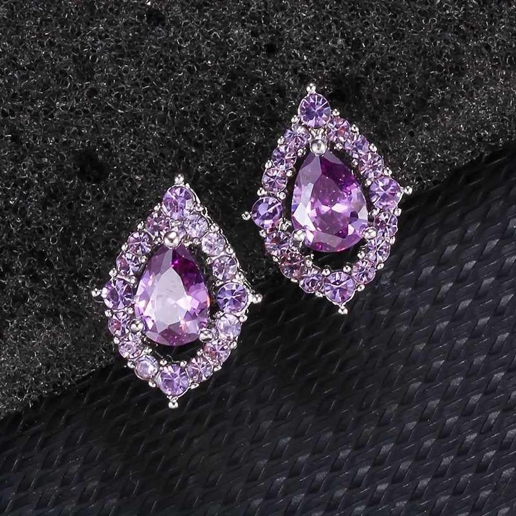 Nadine Set: Necklace and Earrings with Amethyst