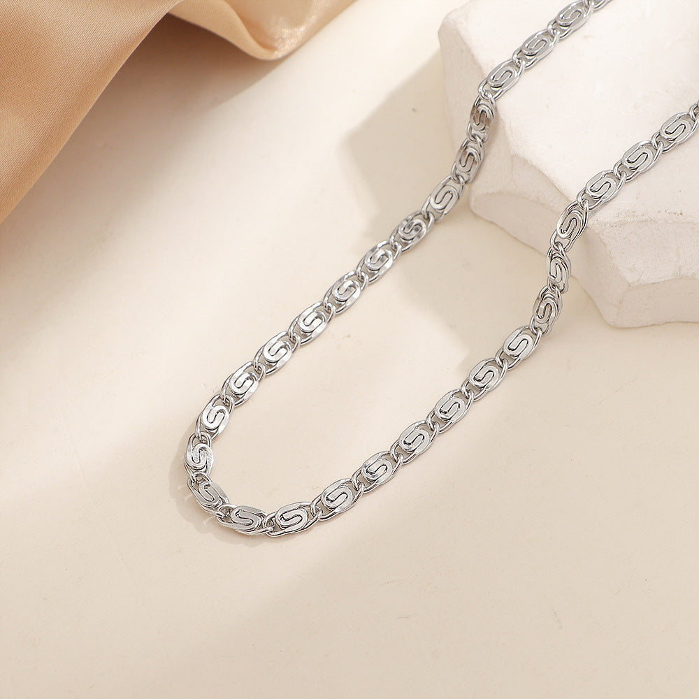 Nusa Braided Chain Necklace | White Gold