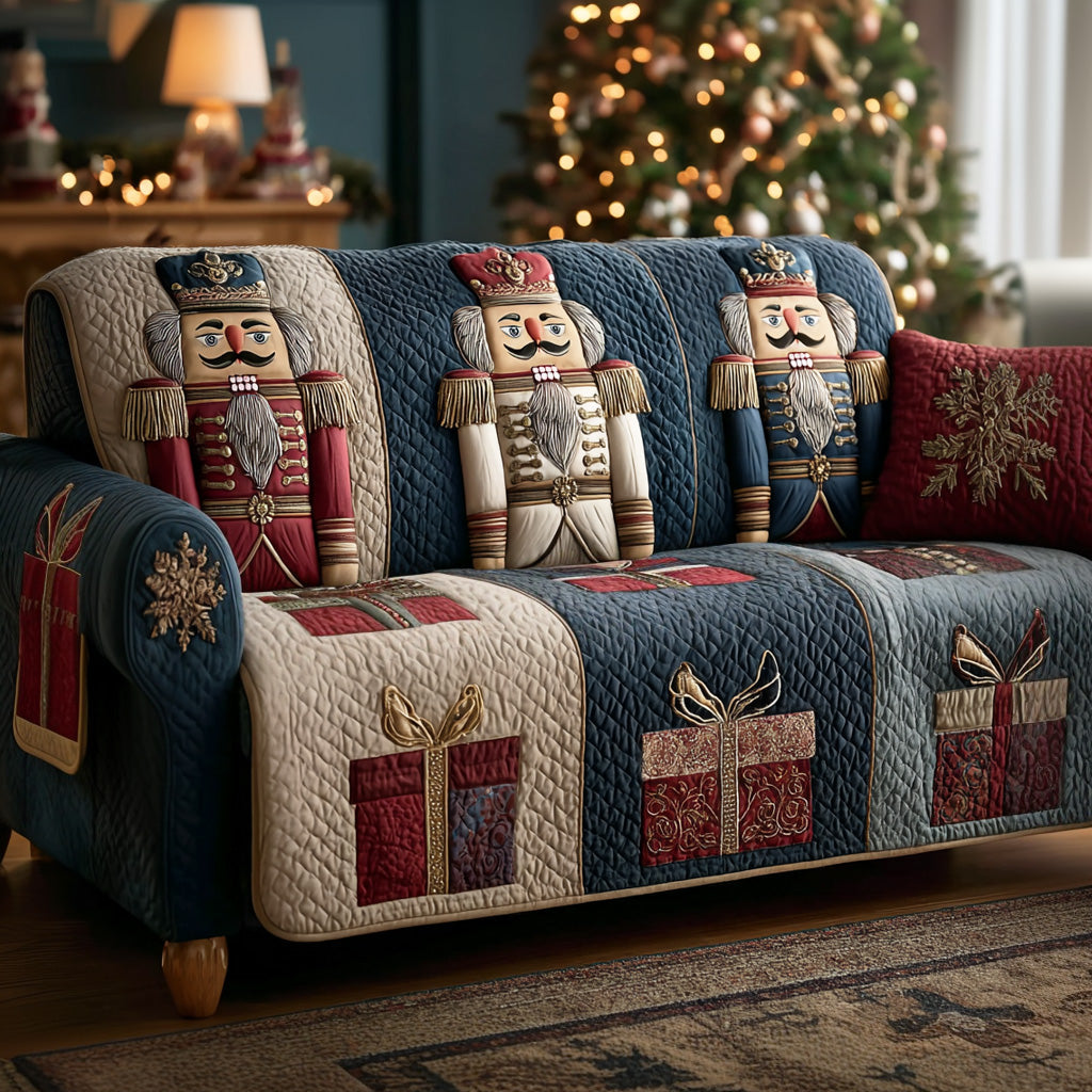 Quilted Sofa Cover with Nutcracker