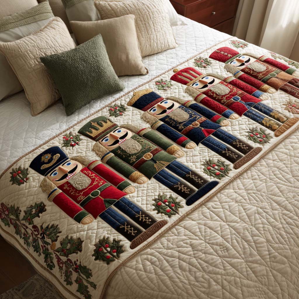 Quilted Bed Runner – Nutcracker Parade