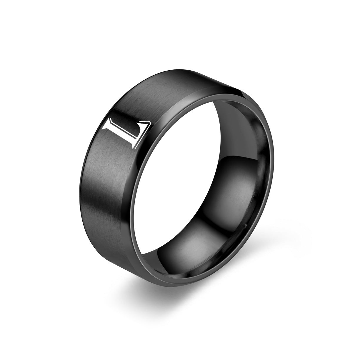 Initial Ring with Obsidian