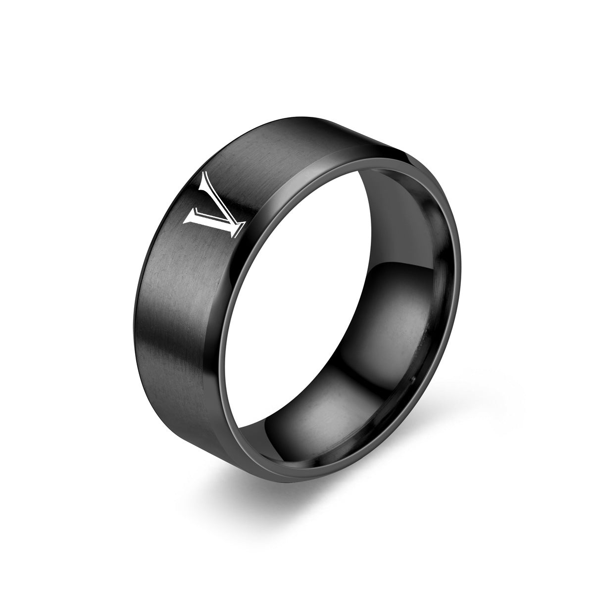 Initial Ring with Obsidian