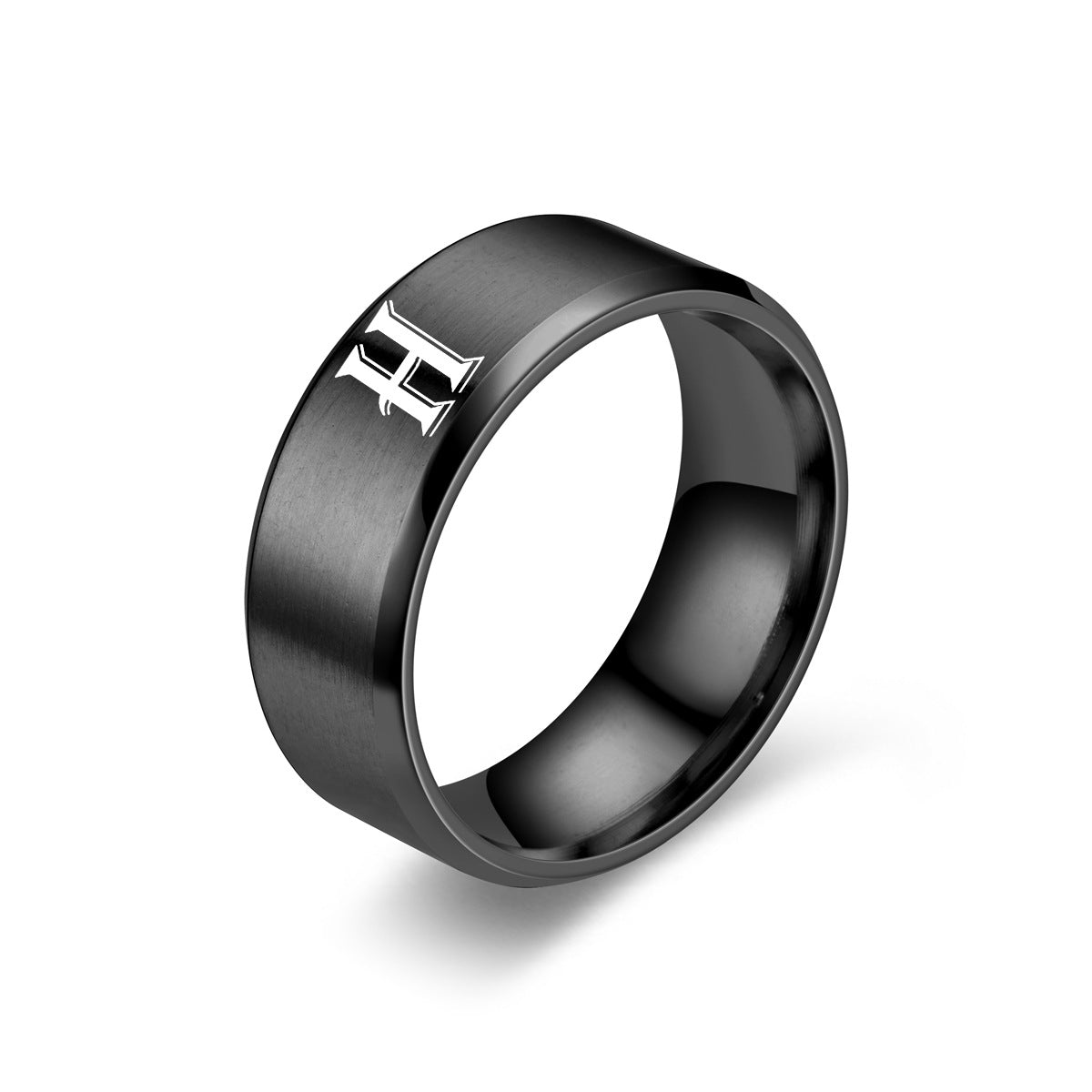 Initial Ring with Obsidian