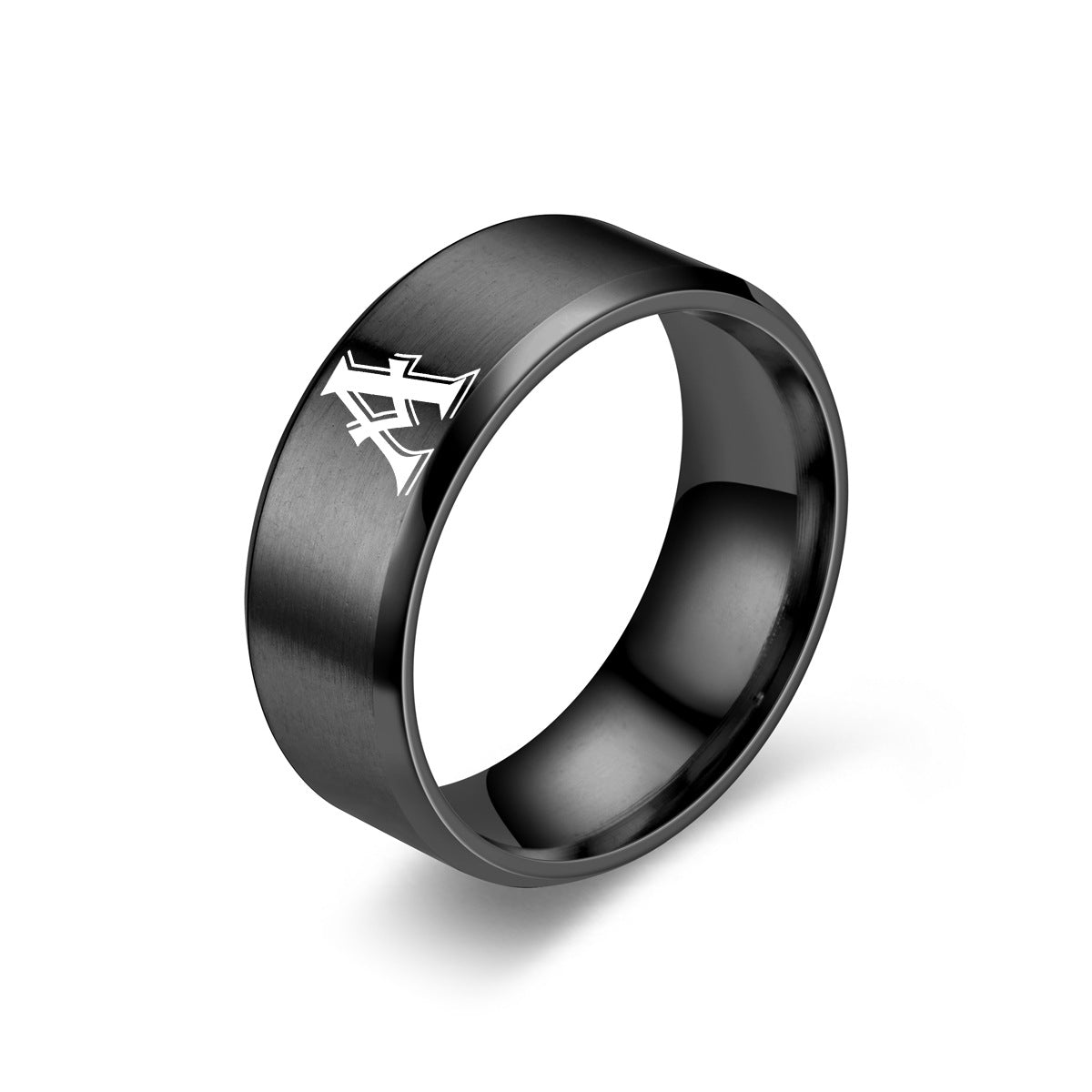 Initial Ring with Obsidian