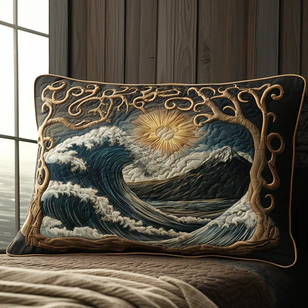 Padded Pillow Cover - Ocean Waves