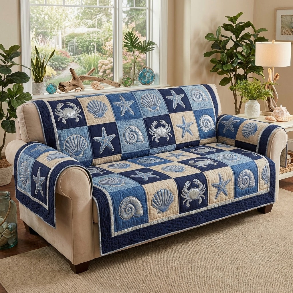 Quilted Sofa Cover with Sea Magic