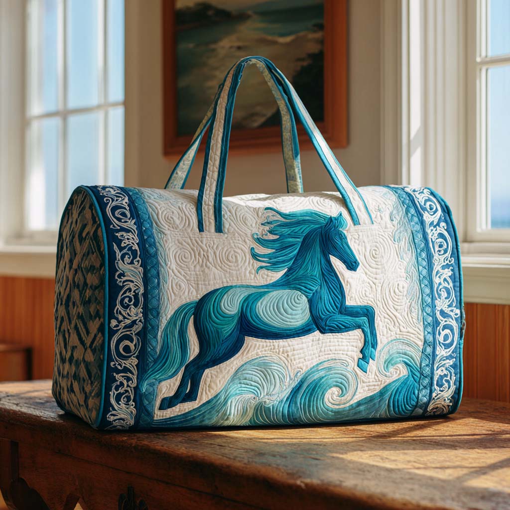 Quilted Travel Bag – Horse and Waves