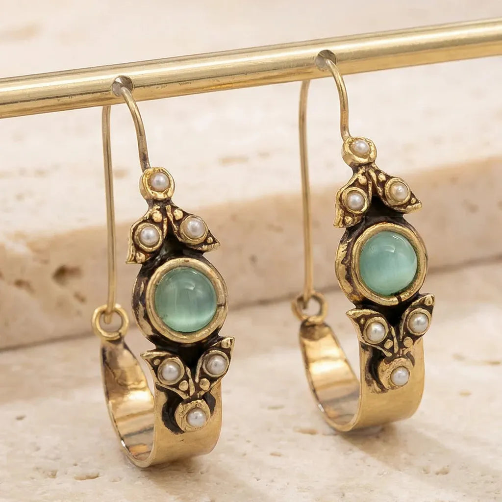 Earrings in Ethnic Retro Style with Pendant