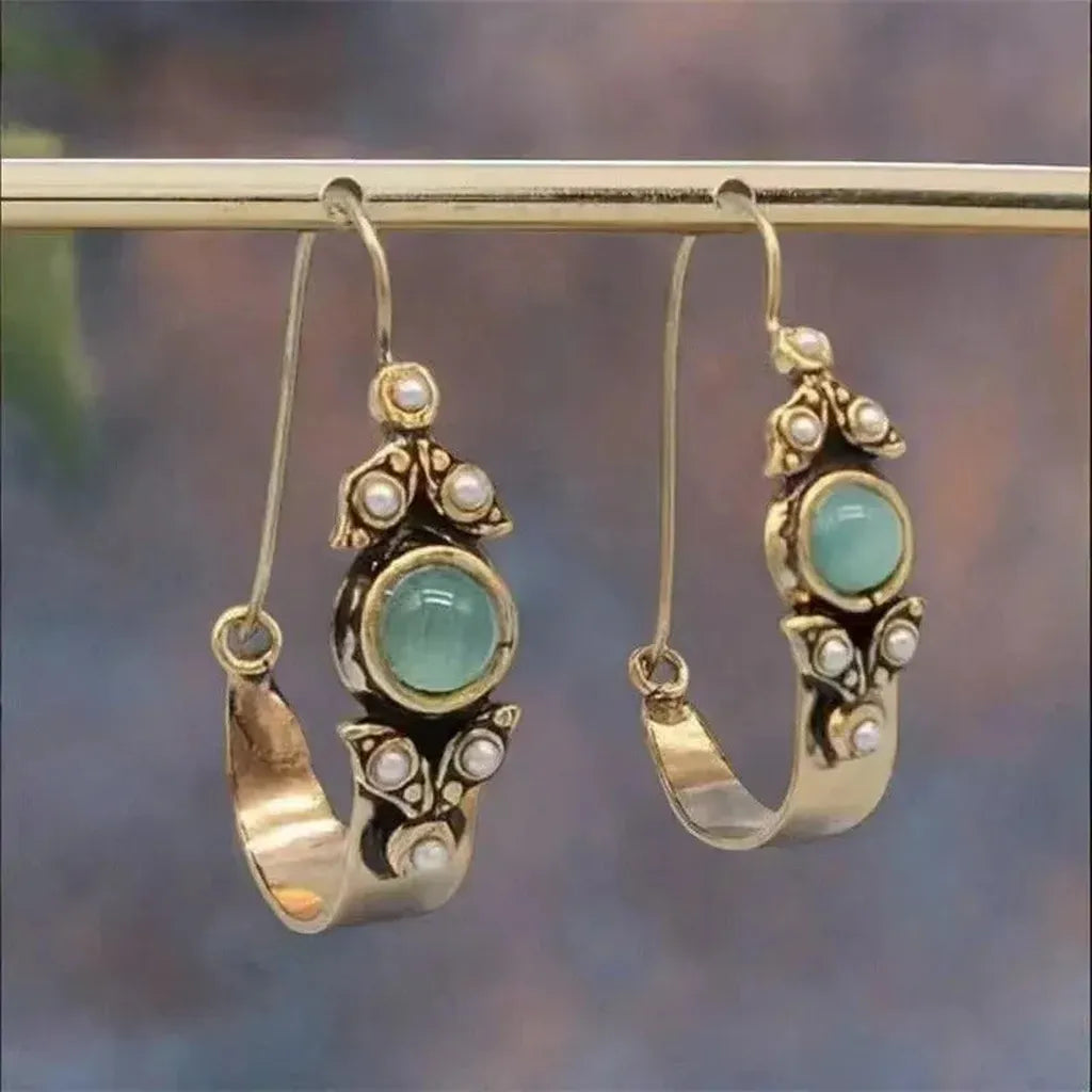 Earrings in Ethnic Retro Style with Pendant