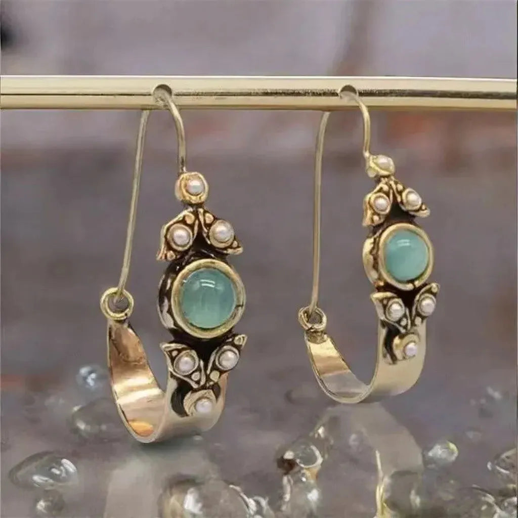 Earrings in Ethnic Retro Style with Pendant