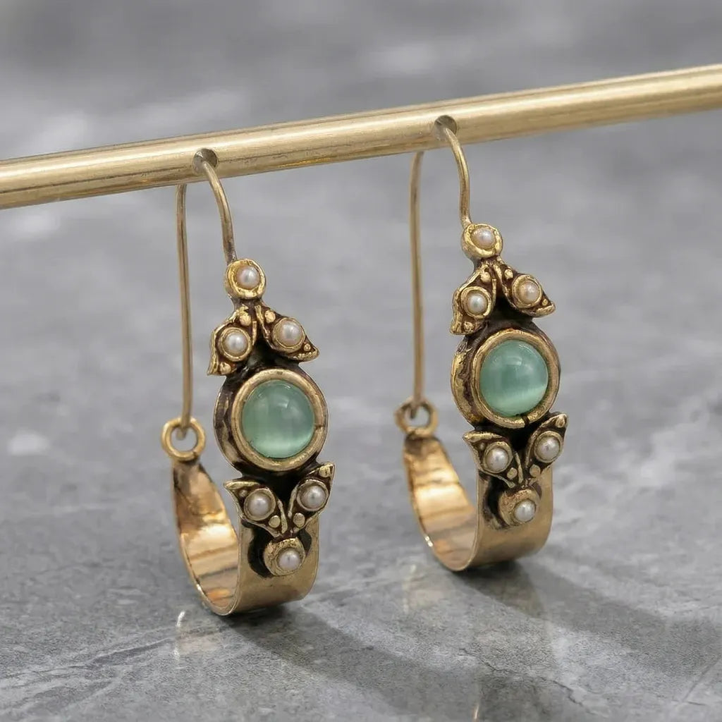 Earrings in Ethnic Retro Style with Pendant