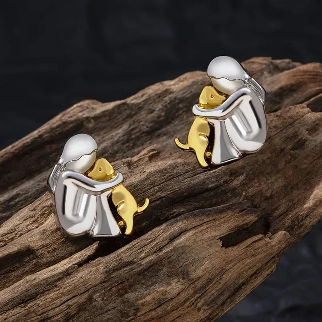 Two-Tone Earrings in White Gold and Gold
