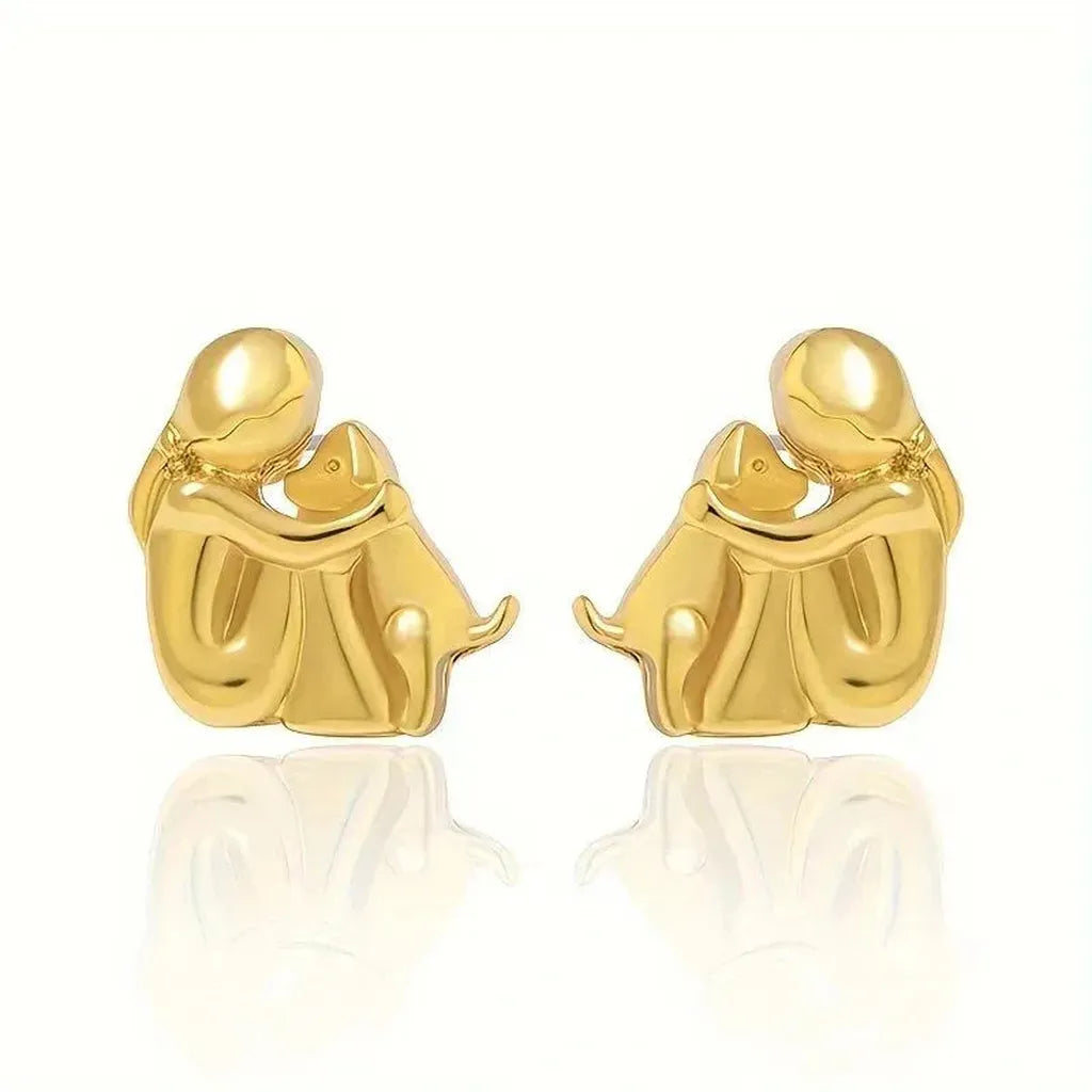 Two-Tone Earrings in White Gold and Gold