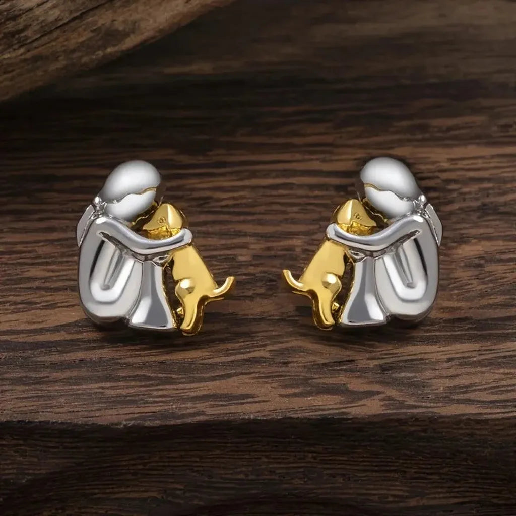 Two-Tone Earrings in White Gold and Gold