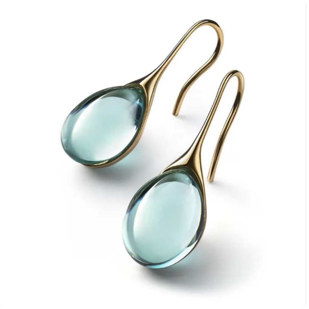 Earrings with Inset Opal