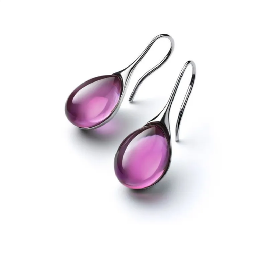 Earrings with Inset Opal