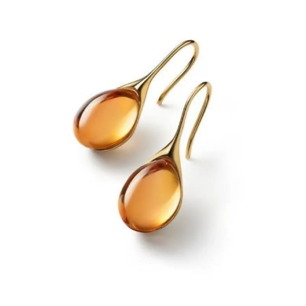 Earrings with Inset Opal