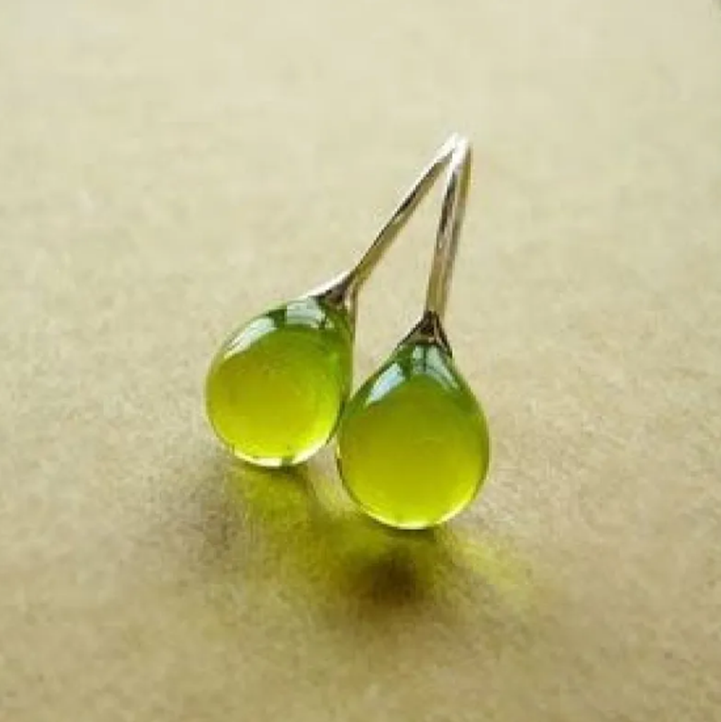 Earrings with Inset Opal