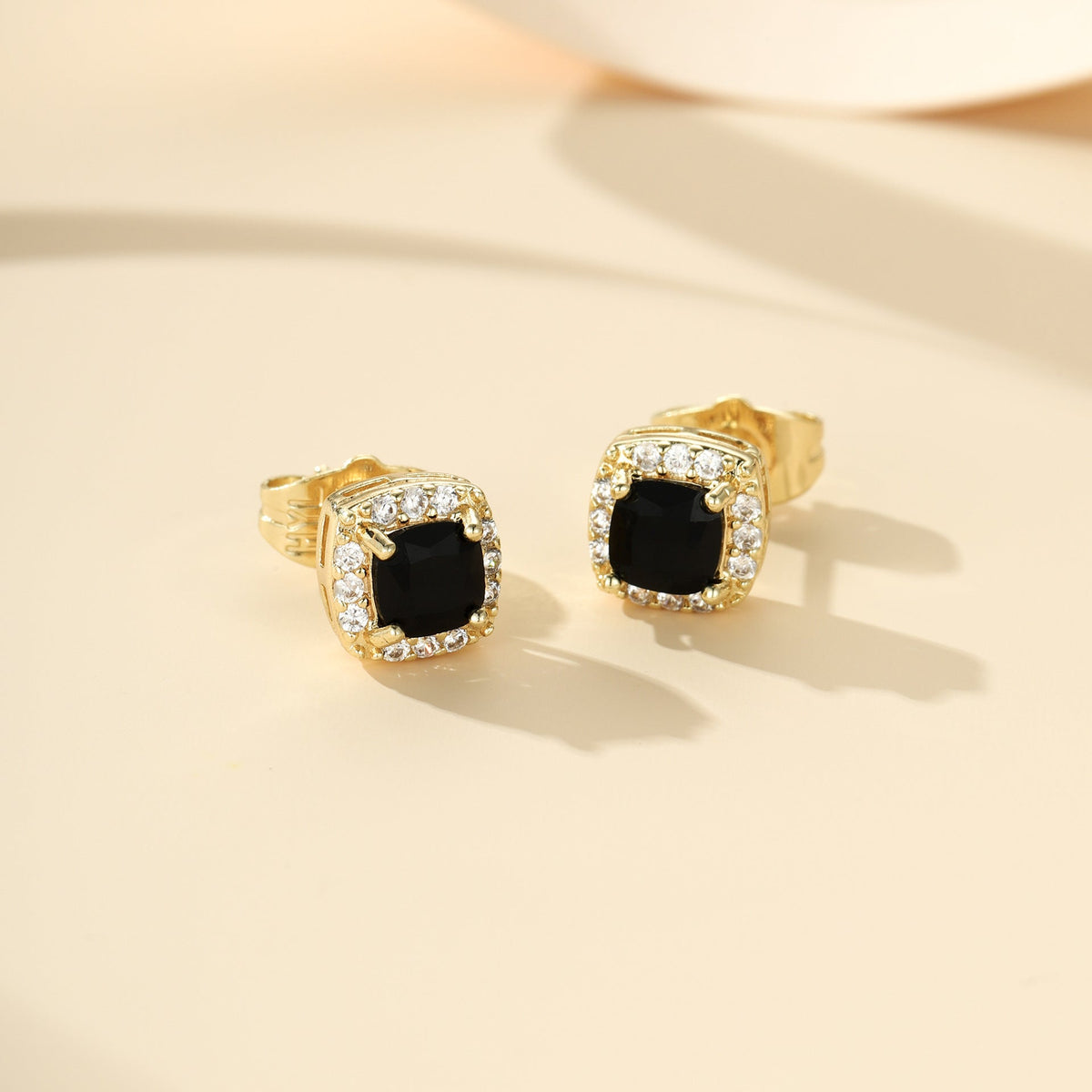 Stud Earrings “Midnight Royale” | Gold