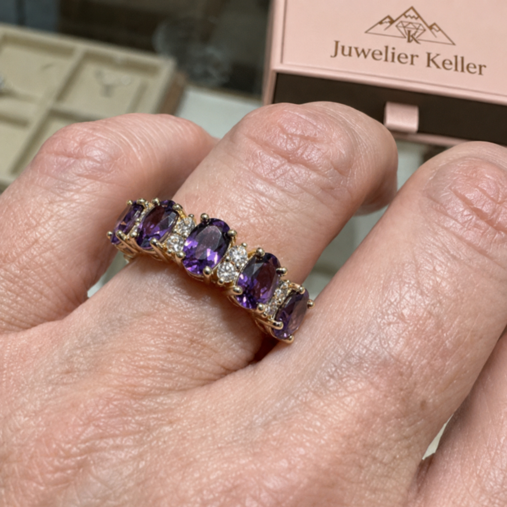Orlina Violet Crest Ring | Rose Gold