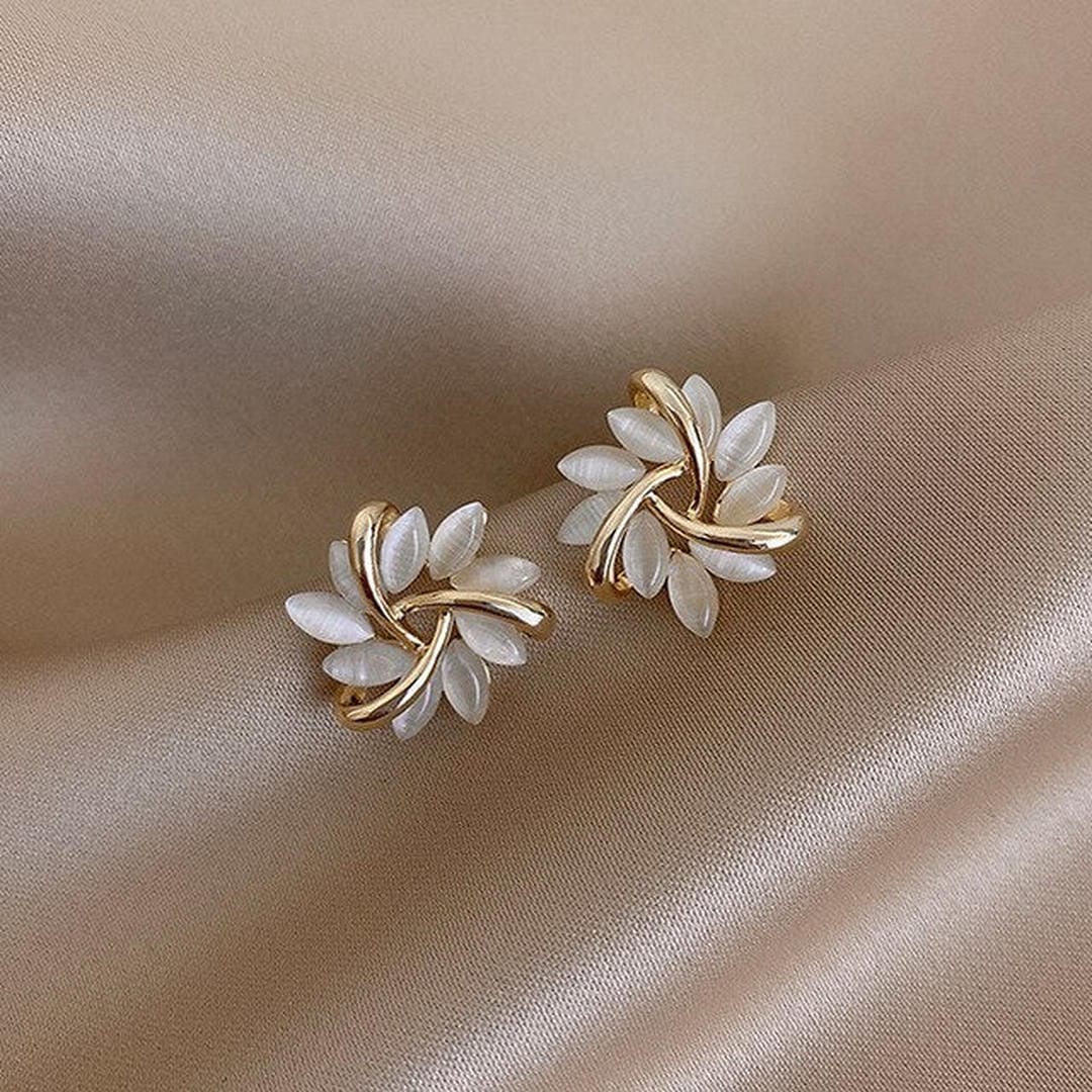 Blossom Stud Earrings in Opal Look