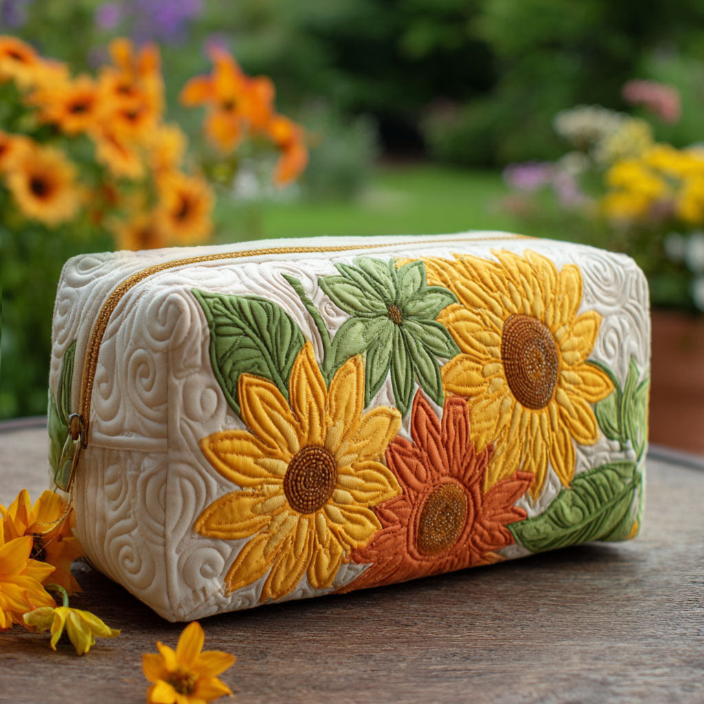 Quilted Makeup Bag with Dreamy Petals
