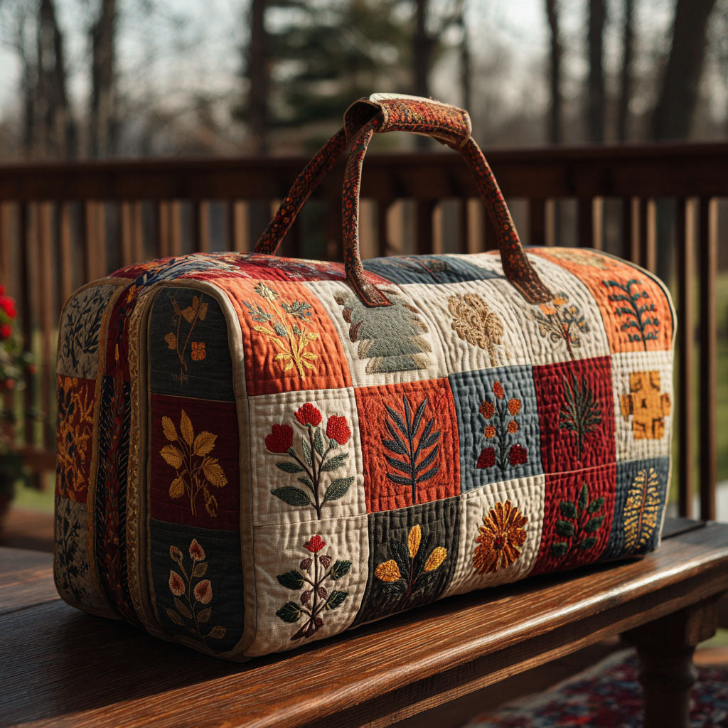 Quilted Travel Bag – Delicate Flowers