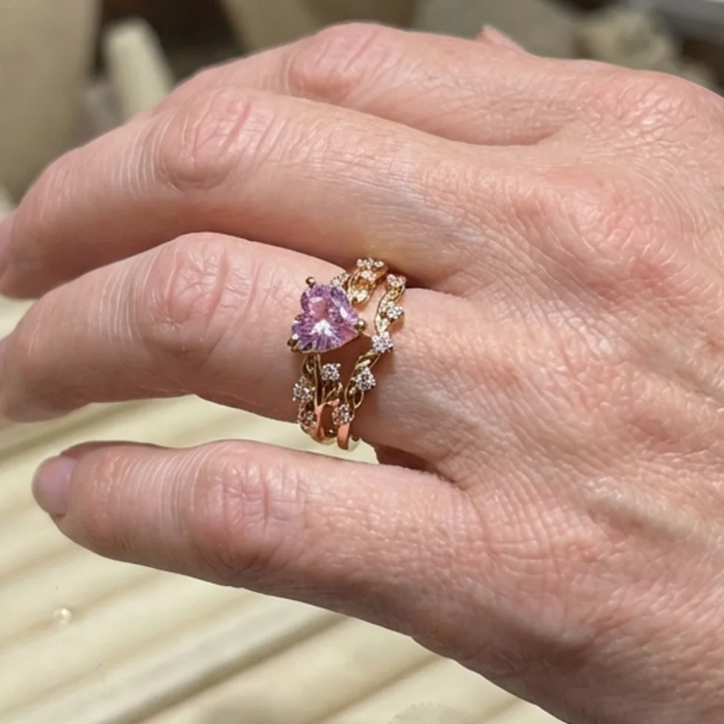 Ring Set “Petal Heart” | Gold