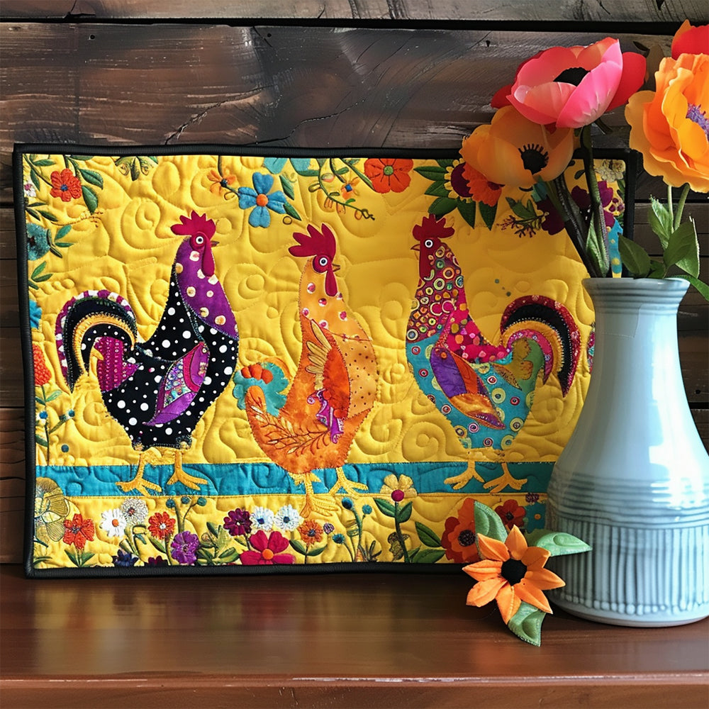 Quilted Placemats with Chicken
