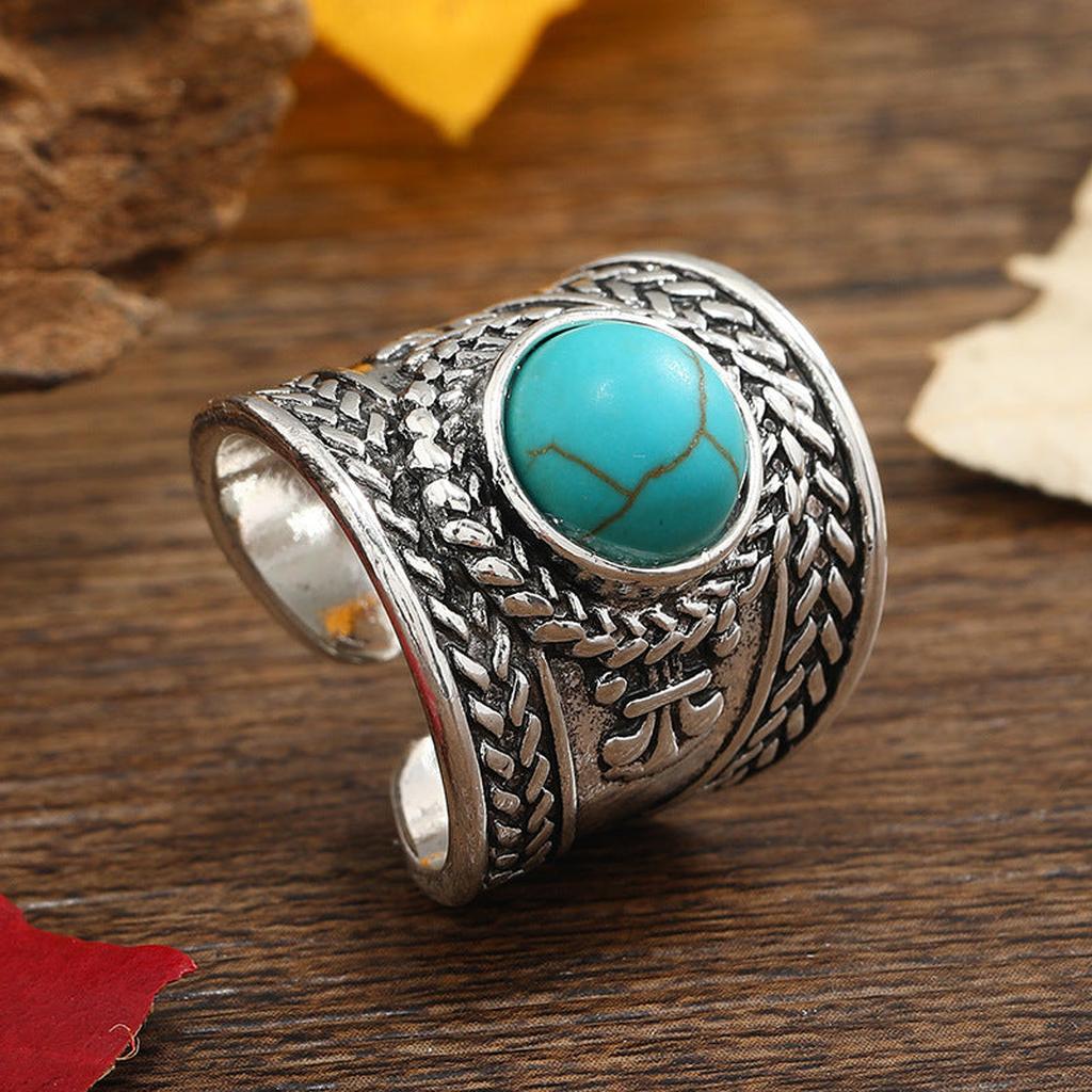 Ravik Open Ring with Stone | White Gold