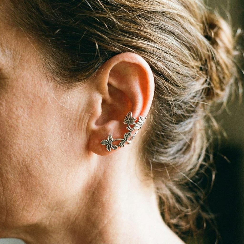Retro Blossom Earrings with Clip