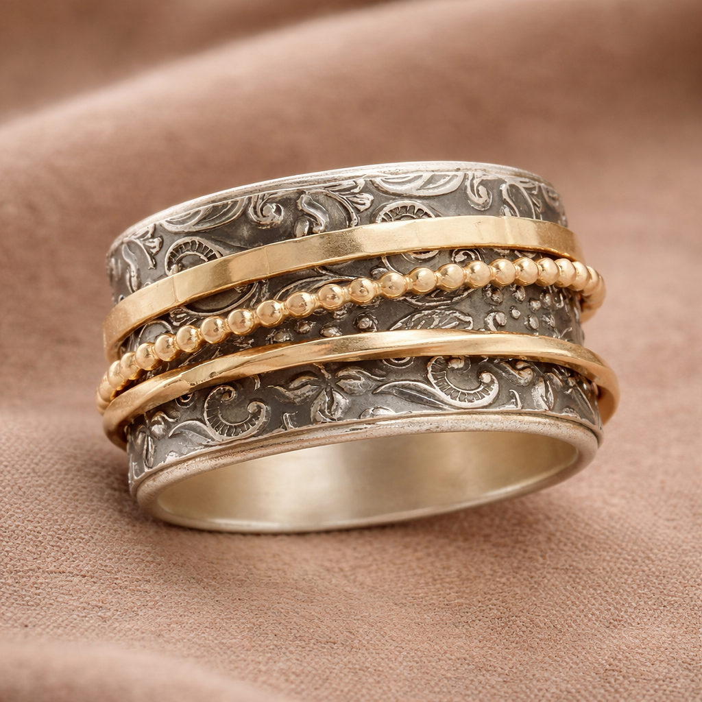 Retro Spinner Ring in Baroque Design