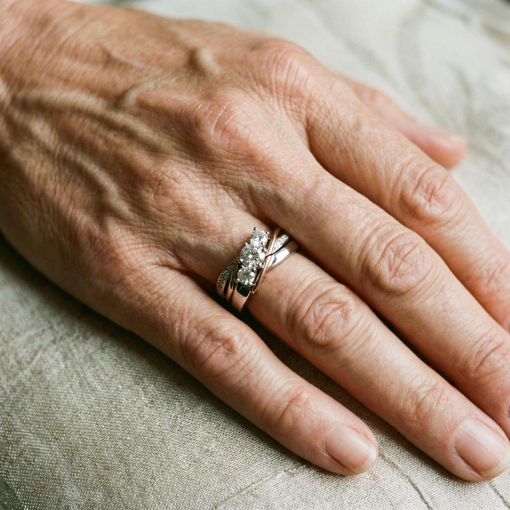 Retro Ring in Gold and White Gold with Zirconia